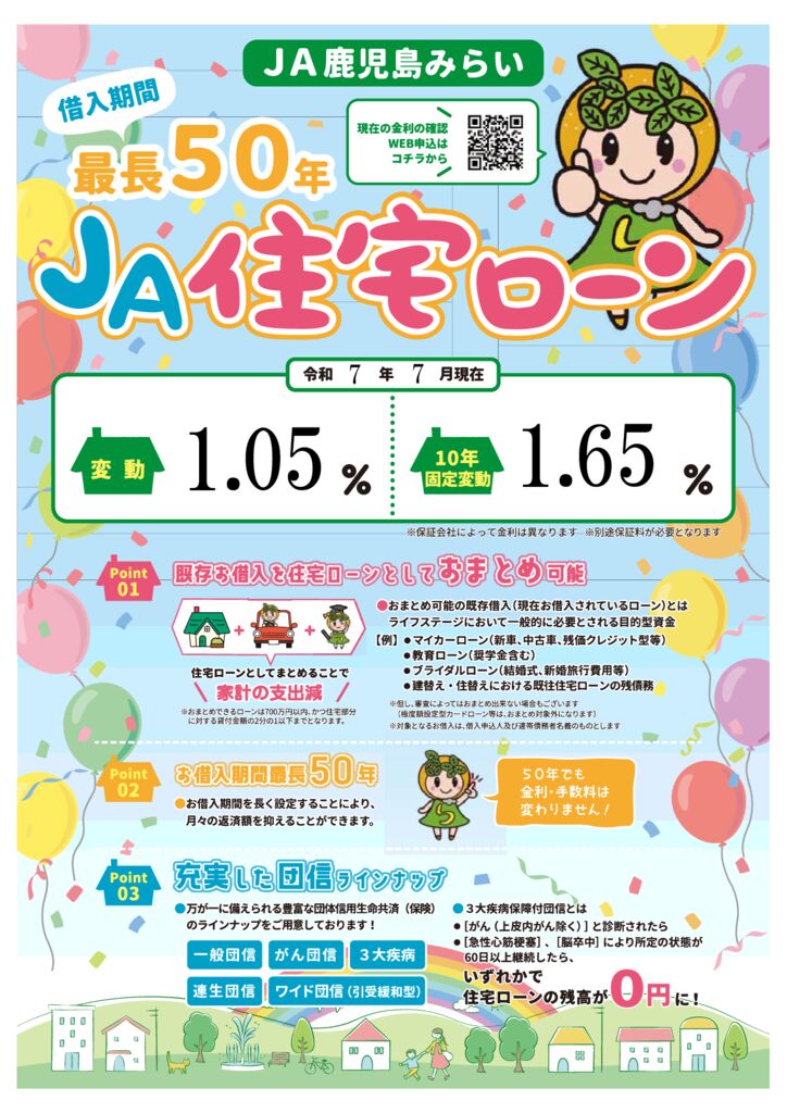 JA住宅ローン令和7年7月