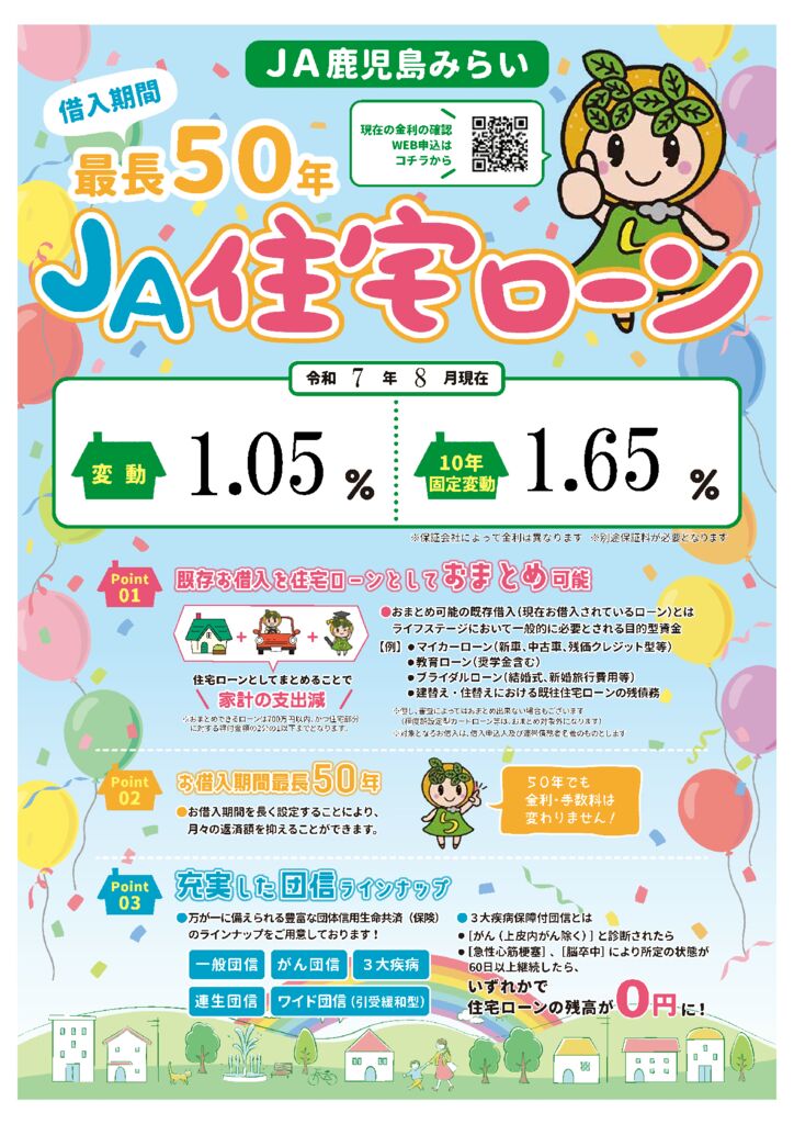 JA住宅ローン令和7年8月